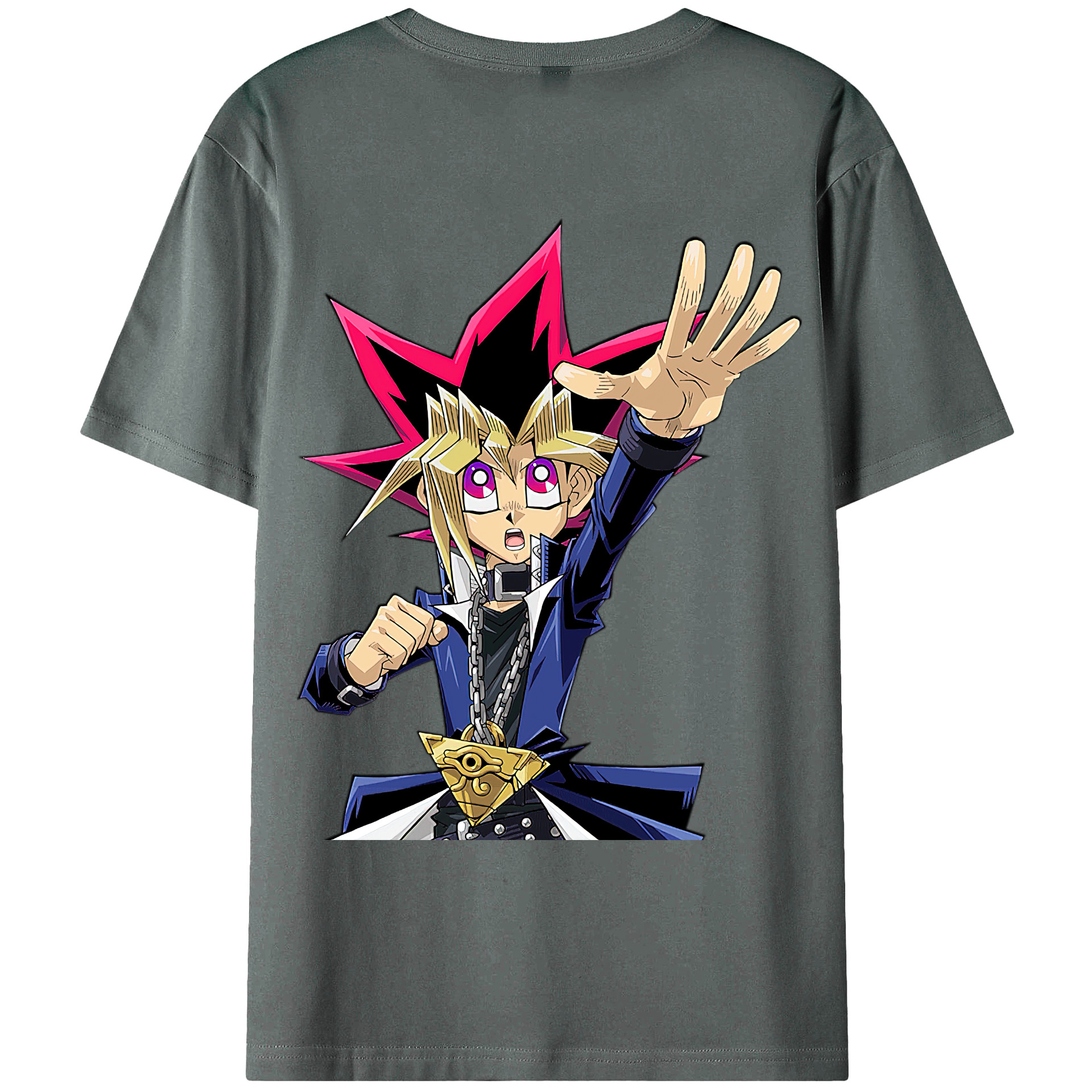 （画像用） 遊☆戯☆王 Yu-Gi-Oh! 綿100％ メンズ半袖Tシャツ（バックプリント） 通気性